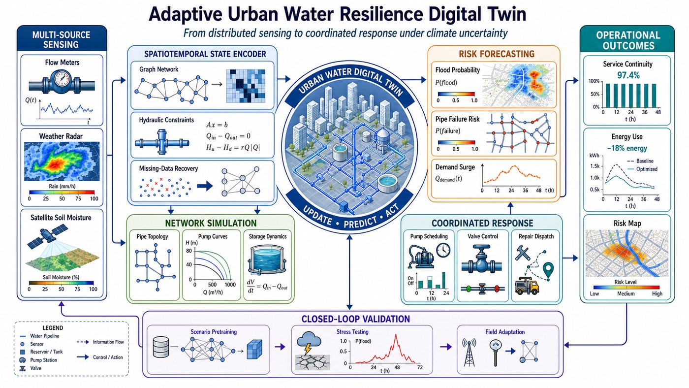 Original AI-generated urban water digital twin slide image before PowerPoint reconstruction