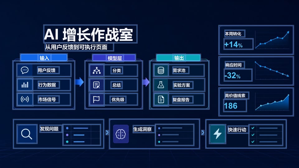AI 增长作战室 PPTX 里每个可单独编辑的元素